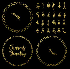 Bracelet with charms pendants vector