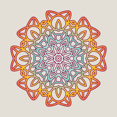 Vector vintage Mandala sign frame. Vintage decorative elements. Oriental pattern