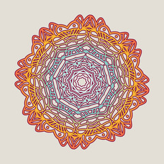 Vector vintage Mandala sign frame. Vintage decorative elements. Oriental pattern