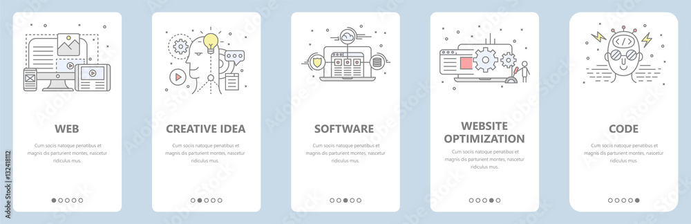 Canvas Prints vector thin line flat design, web development concept banners