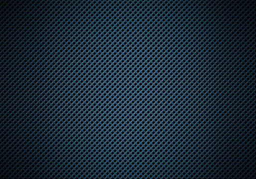 Abstract modern blue perforated metal plate texture