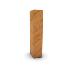 Wooden Letter I Isolated on White with Shadows 3D Illustration