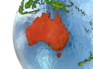 Australia in red