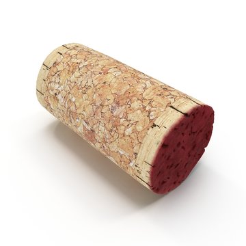 Wine Cork on white. 3D illustration