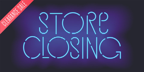 Store closing vector banner, illustration
