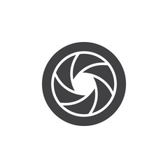 Camera Shutter icon vector, filled flat sign, solid pictogram isolated on white. Symbol, logo illustration