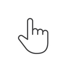 Hand pointer line icon, outline vector sign, linear pictogram isolated on white. Symbol, logo illustration
