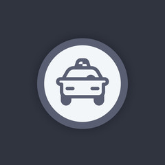 taxi car line vector icon