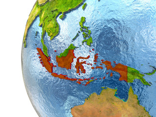 Indonesia in red