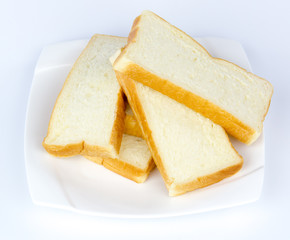 Toasts on white plate