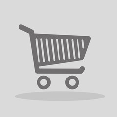 Vector shopping cart icon, wózek zakupowy, 
