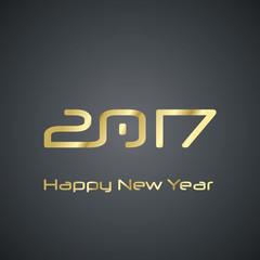 New Year 2017 cyberspace gold black vector