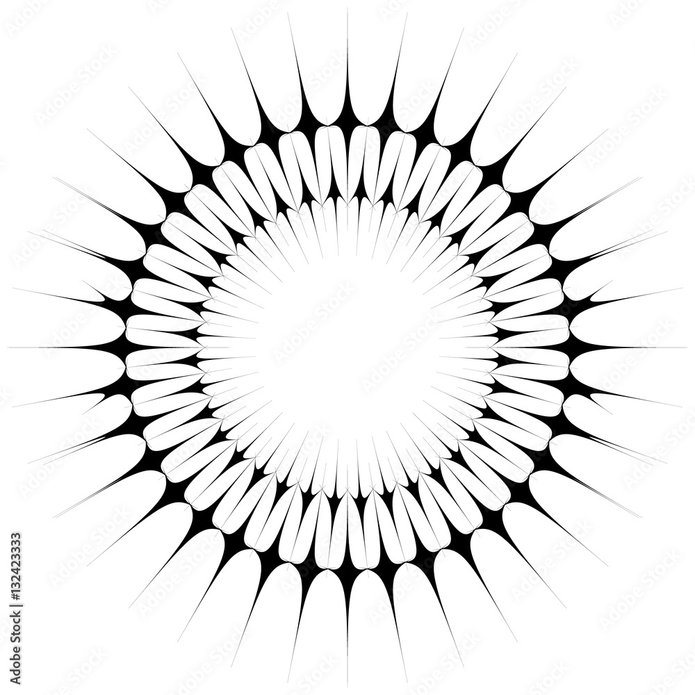Aufkleber circular geometric element(s), rotating radiating shapes on whi