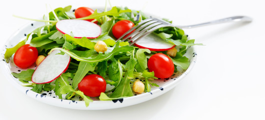 Healthy eating with fresh salad