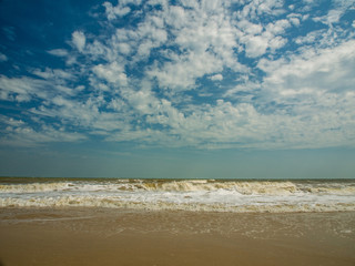 strong wave  attack  the beach