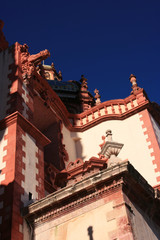 Fototapeta na wymiar Santa Prisca de Taxco, main representation of the New Spanish baroque, Taxco, Mexico