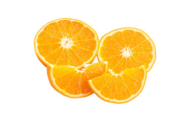 Fresh orange sliced isolated on white background. (with clipping path)