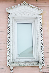 Carved wooden decorative window