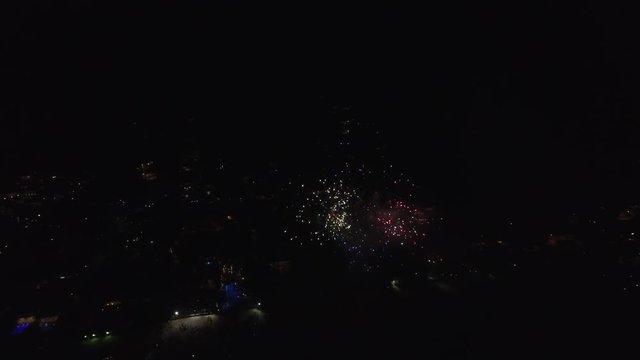 Aerial View of Fireworks in Sao Paulo, Brazilian