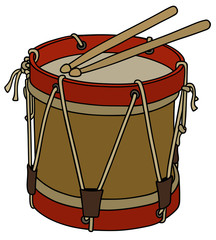 Hand drawing of a historical military drum