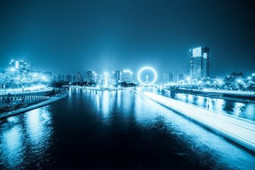 tianjin haihe river at night