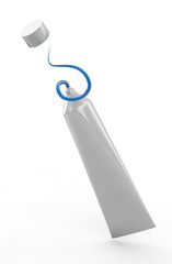 3d render of isolated generic toothpaste tube