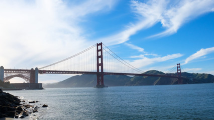 Golden Gate Bridge with slightly fog.