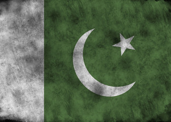 Obraz na płótnie Canvas Grunge Pakistan flag.