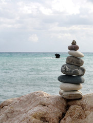 Perfect balance on the seaside