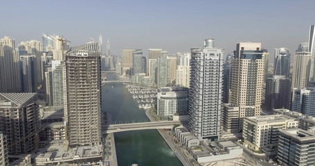Dubai Marina aerial view, UAE