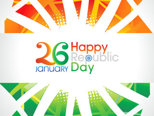abstract artistic indian republic day text