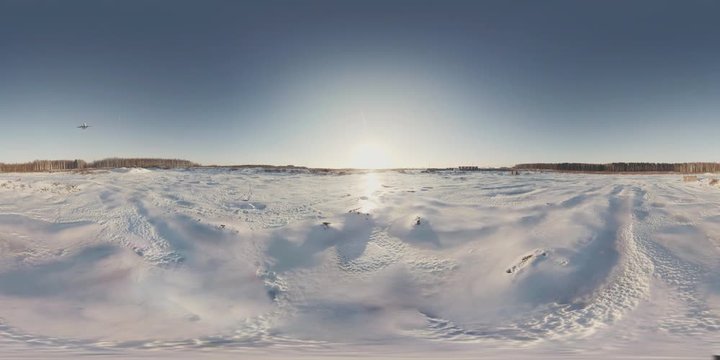 360 Panoramic Video Plane in the Sky Winter