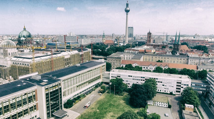 Berlin, Germany. Aerial view of Cathedral and TV Tower © jovannig
