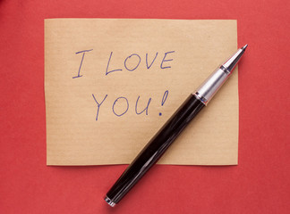 confession letter on red background