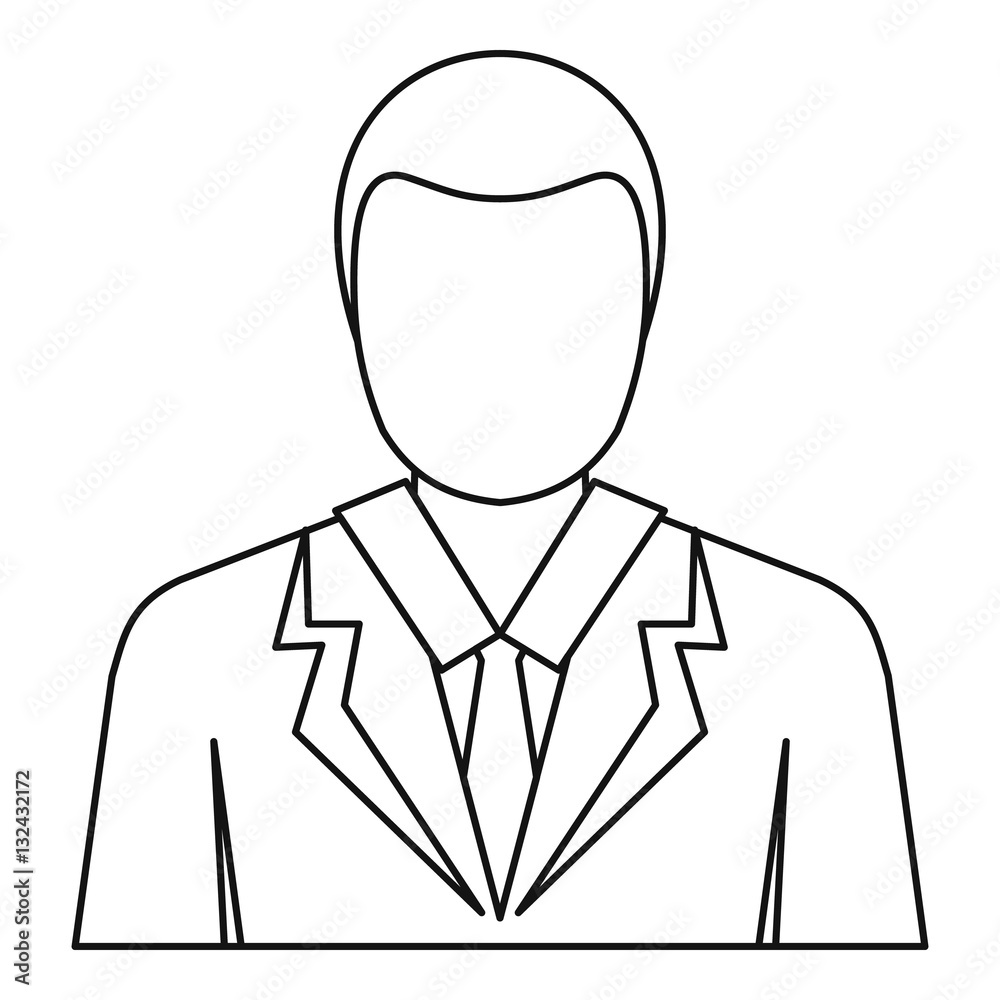 Wall mural businessman avatar icon, outline style - Wall murals