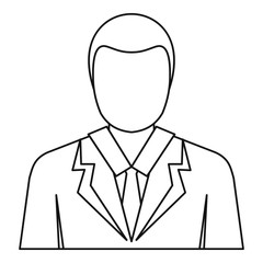 Businessman avatar icon, outline style