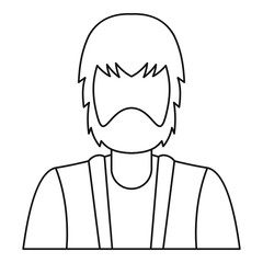 Bearded man icon, outline style
