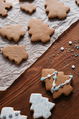 Baking christmas cookies.