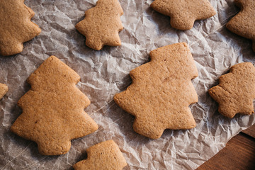 Baking christmas cookies.