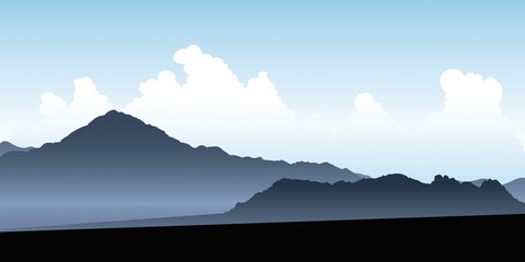 Silhouette illustrations of the Uspallata Valley in Argentina.