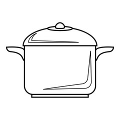 Pan for cooking icon, outline style