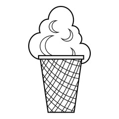 Ice cream icon, outline style