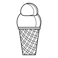 Vanilla ice cream icon, outline style
