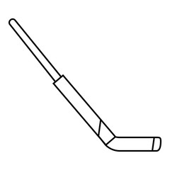 Hockey stick icon, outline style
