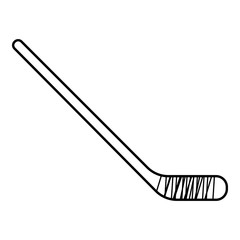Professional hockey stick icon, outline style