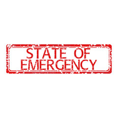 Rubber stamp with text state of emergency