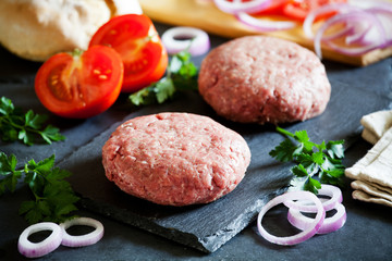 Couple Of Raw Burger Patties