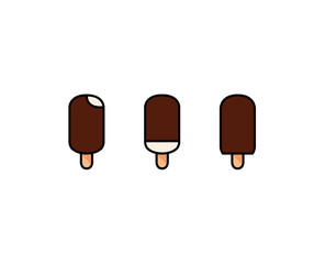 Vector frozen ice cream chocolate covered ad design elements