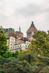 Fototapeta premium Wall Street cityscape and street photo