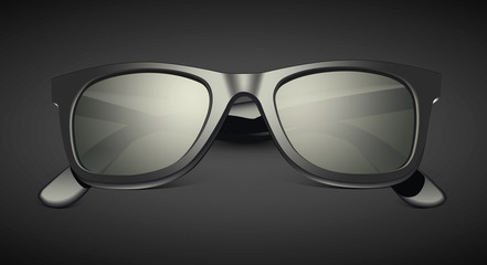 sunglasses on a black background vector